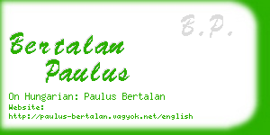 bertalan paulus business card